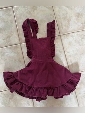 Girls 3/4 suspender dress